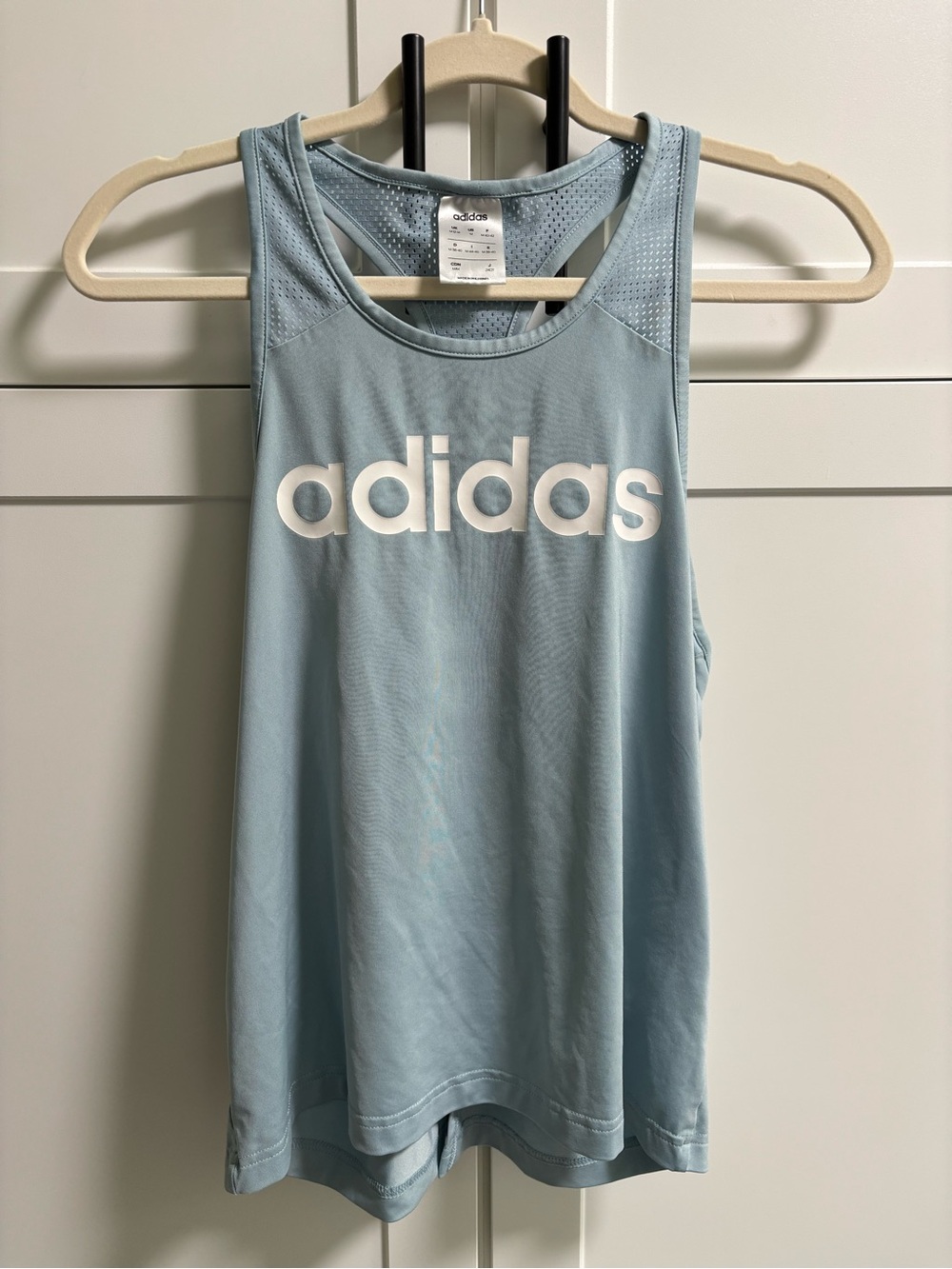 Adidas Light Blue Logo Racerback Tank Top - Size M